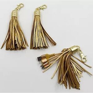 Bolsetta Universal Charging Tassels for Apple & Android - 3 Pack - Gold